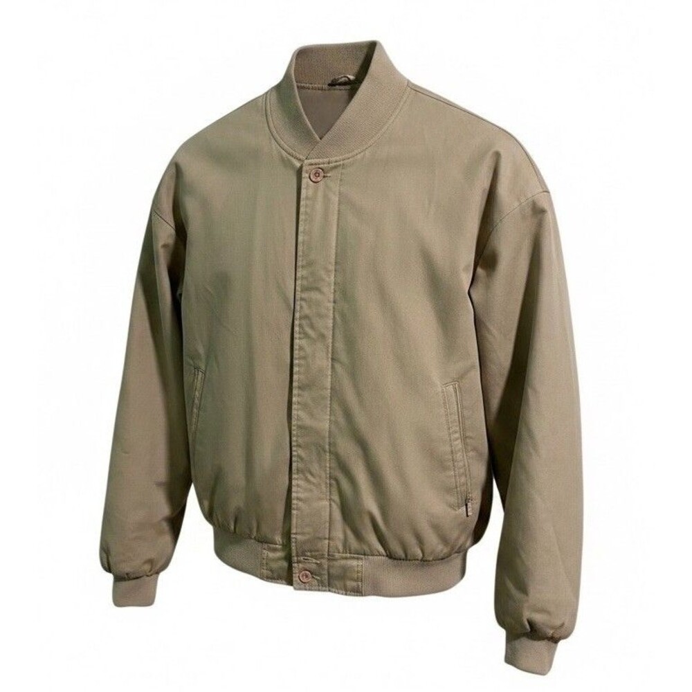 Par Four Golf Jacket Men’s Reg M 39-40 Beige Full Zip Bomber Windbreaker Vintage